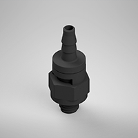 3/32 Inch (in) Tubing Inside Diameter (ID), 10-32 Swivel Straight, Black Swivel Fitting with O-Ring Base Seal (F215083)