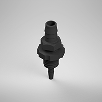 68 Barb Black Bulkhead Fitting (F310068)