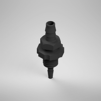 70 Barb Black Bulkhead Fitting (F310070)
