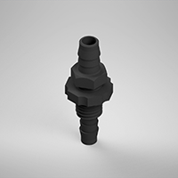 71 Barb Black Bulkhead Fitting (F310071)