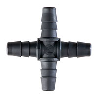 85 Barb, Black, Cross Static Fitting (F314685) - 2