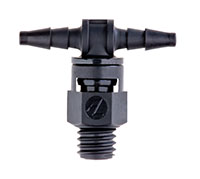 1/16 Inch (in) Tubing Inside Diameter (ID), 80 Barb, 10-32 Swivel Tee Fitting (F315580) - 2