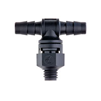 1/8 Inch (in) Tubing Inside Diameter (ID), 85 Barb, 10-32 Swivel Tee Fitting (F315585) - 2