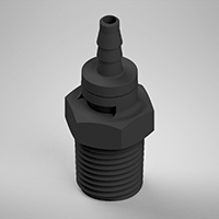 3/32 Inch (in) Tubing Inside Diameter (ID), 83 Barb, 1/8-27 Swivel Straight Fitting (F325083)
