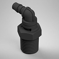 1/8 Inch (in) Tubing Inside Diameter (ID), 85 Barb, 1/8-27 Swivel Elbow Fitting (F325485)