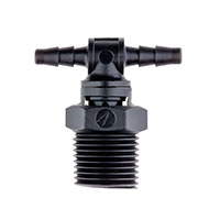 3/32 Inch (in) Tubing Inside Diameter (ID), 83 Barb, 1/8-27 Swivel Tee Fitting (F325583) - 2