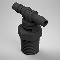 1/8 Inch (in) Tubing Inside Diameter (ID), 85 Barb, 1/8-27 Swivel Tee Fitting (F325585)