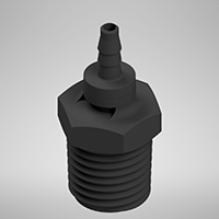 3/32 Inch (in) Tubing Inside Diameter (ID), 83 Barb, 1/4-18 Swivel Straight Fitting (F335083)