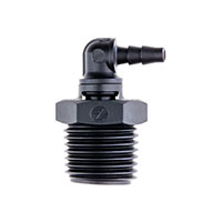 3/32 Inch (in) Tubing Inside Diameter (ID), 83 Barb, 1/4-18 Swivel Elbow Fitting (F335483) - 2