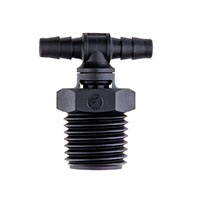 1/8 Inch (in) Tubing Inside Diameter (ID), 85 Barb, 1/4-18 Swivel Tee Fitting (F335585) - 2