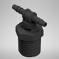 3/32 Inch (in) Tubing Inside Diameter (ID), 83 Barb, 1/4-18 Swivel Tee Fitting (F335583)