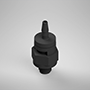 1/16 Inch (in) Tubing Inside Diameter (ID), 10-32 Swivel Straight, Black Swivel Fitting with O-Ring Base Seal (F215080)