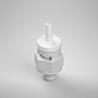 1/16 Inch (in) Tubing Inside Diameter (ID), 10-32 Swivel Straight, Natural (Opaque) Swivel Fitting with O-Ring Base Seal (F215080PP)