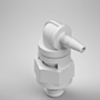 1/16 Inch (in) Tubing Inside Diameter (ID), 10-32 Swivel Elbow, Natural (Opaque) Swivel Fitting with O-Ring Base Seal (F215480PP)