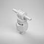 1/16 Inch (in) Tubing Inside Diameter (ID), 10-32 Swivel Tee, Natural (Opaque) Swivel Fitting with O-Ring Base Seal (F215580PP)