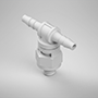 3/32 Inch (in) Tubing Inside Diameter (ID), 10-32 Swivel Tee, Natural (Opaque) Swivel Fitting with O-Ring Base Seal (F215583PP)
