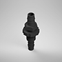 71 Barb Black Bulkhead Fitting (F310071)