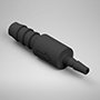 70 Barb, Black, Union Static Fitting (F312070)