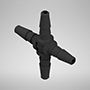 80 Barb, Black, Cross Static Fitting (F314680)