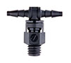 1/16 Inch (in) Tubing Inside Diameter (ID), 80 Barb, 10-32 Swivel Tee Fitting (F315580) - 2