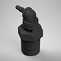 1/16 Inch (in) Tubing Inside Diameter (ID), 80 Barb, 1/8-27 Swivel Elbow Fitting (F325480)