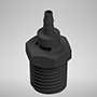 3/32 Inch (in) Tubing Inside Diameter (ID), 83 Barb, 1/4-18 Swivel Straight Fitting (F335083)