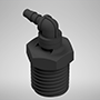 3/32 Inch (in) Tubing Inside Diameter (ID), 83 Barb, 1/4-18 Swivel Elbow Fitting (F335483)