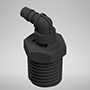 1/8 Inch (in) Tubing Inside Diameter (ID), 85 Barb, 1/4-18 Swivel Elbow Fitting (F335485)